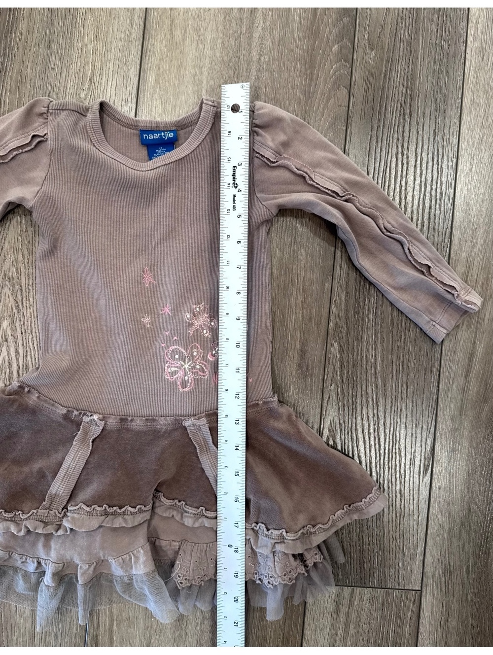 Naartjie Girls' Long Sleeve Dress with Velvet Skirt and Tulle - Picture 5 of 5